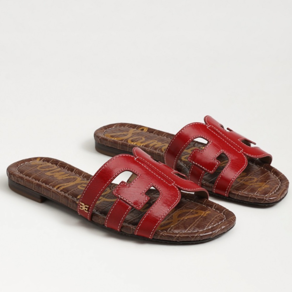 Sam Edelman Burgundy Slide Sandals - Picture 2 of 5